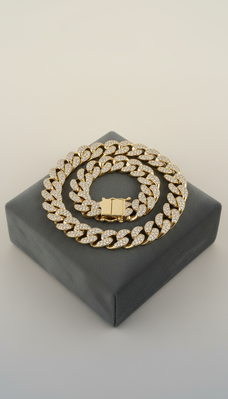 Yellow Gold VVS Diamond Cuban Link